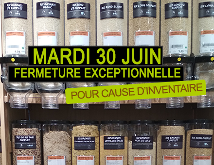 Inventaire : fermeture exceptionnelle mardi 30 juin 2020 Inventaire : fermeture exceptionnelle mardi 30 juin 2020
